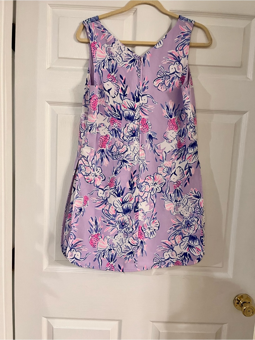 Lilly Pulitzer Size 6 Trunks In The Air Ronnie Shift Romper Light Lilac Elephant - Picture 2 of 11